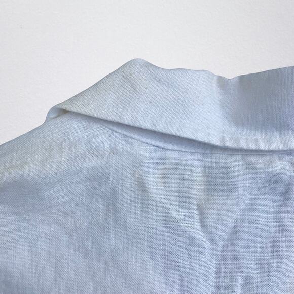 Floral embroidered top black and white button up, boho chic bohemian hippie - Picture 6 of 7